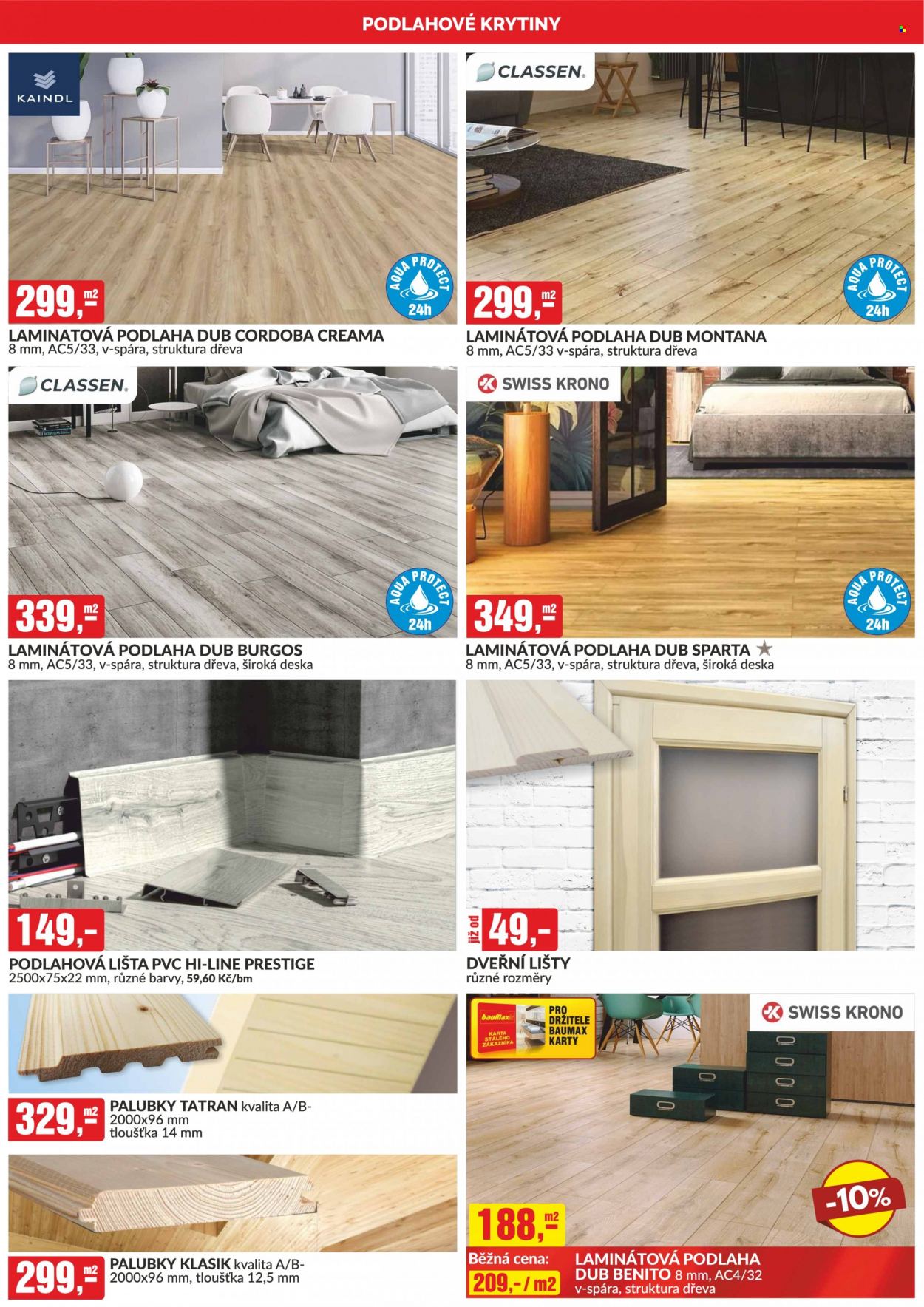 thumbnail - Leták Baumax - 1.10.2021 - 31.10.2021 - Produkty v akci - deska, podlahová lišta, podlahové krytiny, podlaha, laminátová podlaha, palubky. Strana 30.
