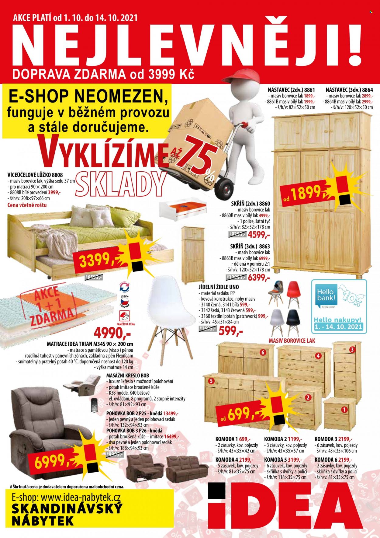 Leták IDEA nábytek - 1.10.2021 - 14.10.2021. Strana 1