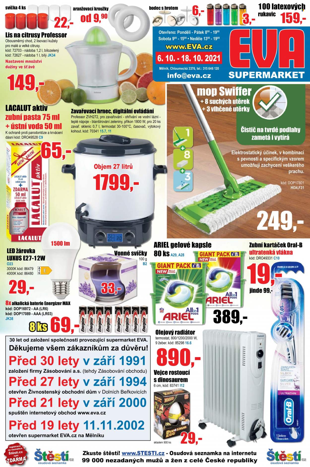 Leták EVA supermarket - 6.10.2021 - 18.10.2021. Strana 1