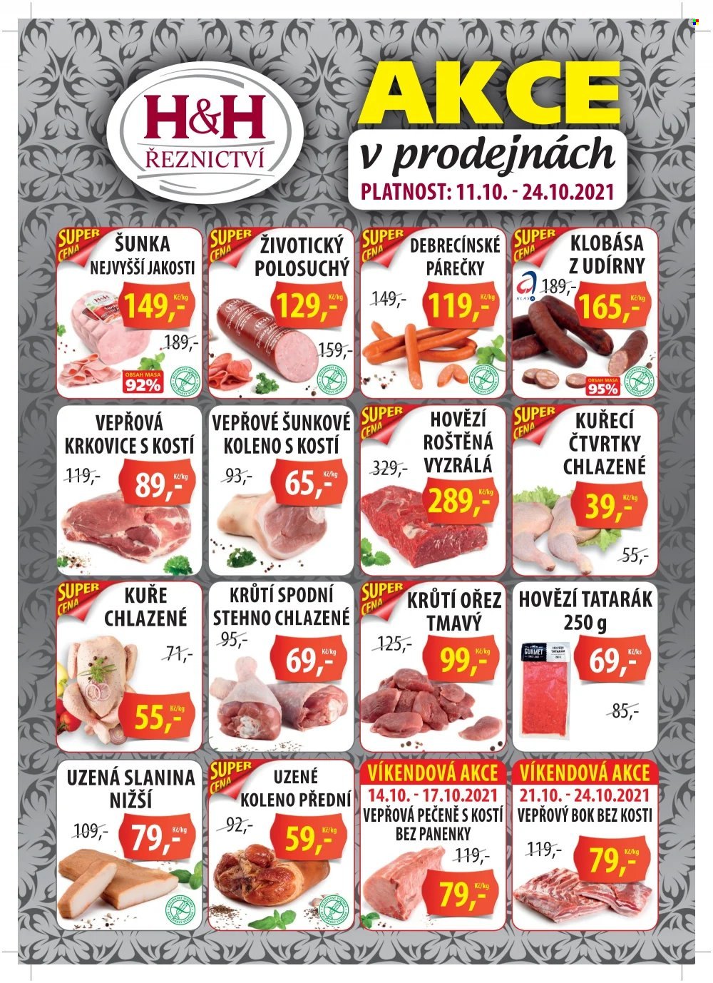 Leták Řeznictví H&H - 11.10.2021 - 24.10.2021. Strana 1