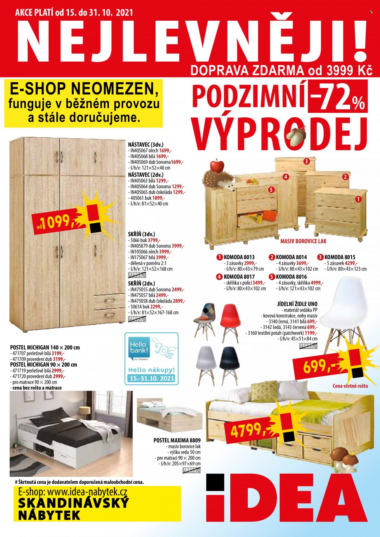 Leták IDEA nábytek - 15.10.2021 - 31.10.2021. Strana 1