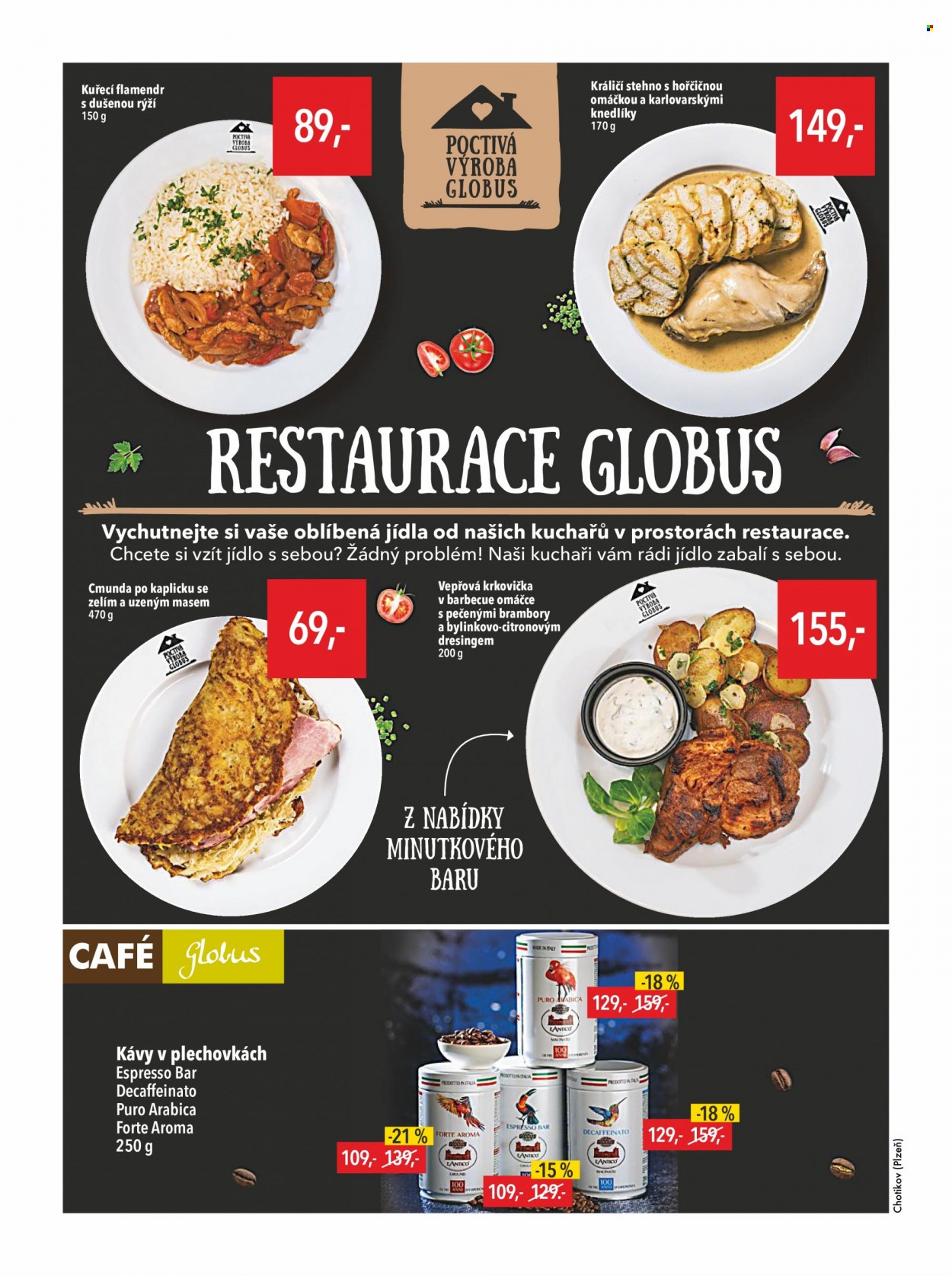 thumbnail - Leták Globus - 21.10.2021 - 27.10.2021 - Produkty v akci - bramborák, hotové jídlo, Espresso, káva. Strana 6.