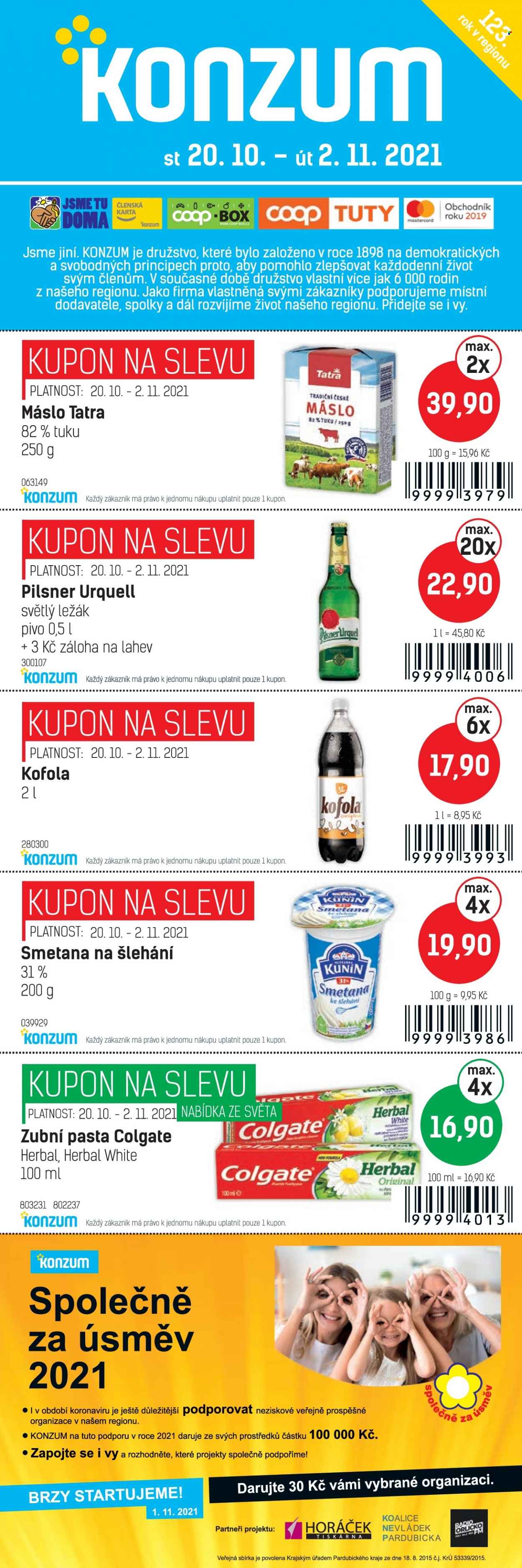 Leták Konzum - 20.10.2021 - 2.11.2021. Strana 1