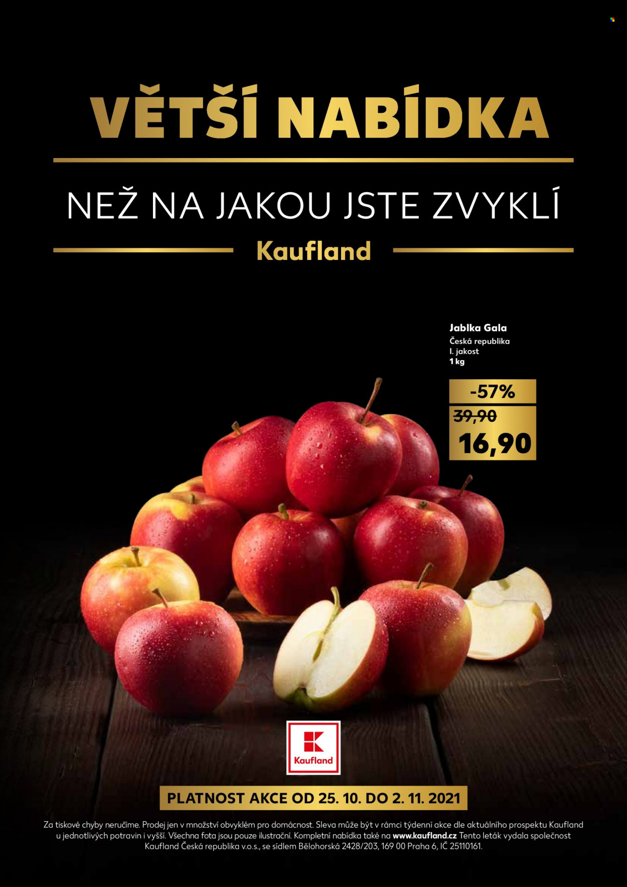 thumbnail - Leták Kaufland - 25.10.2021 - 2.11.2021 - Produkty v akci - jablka. Strana 1.