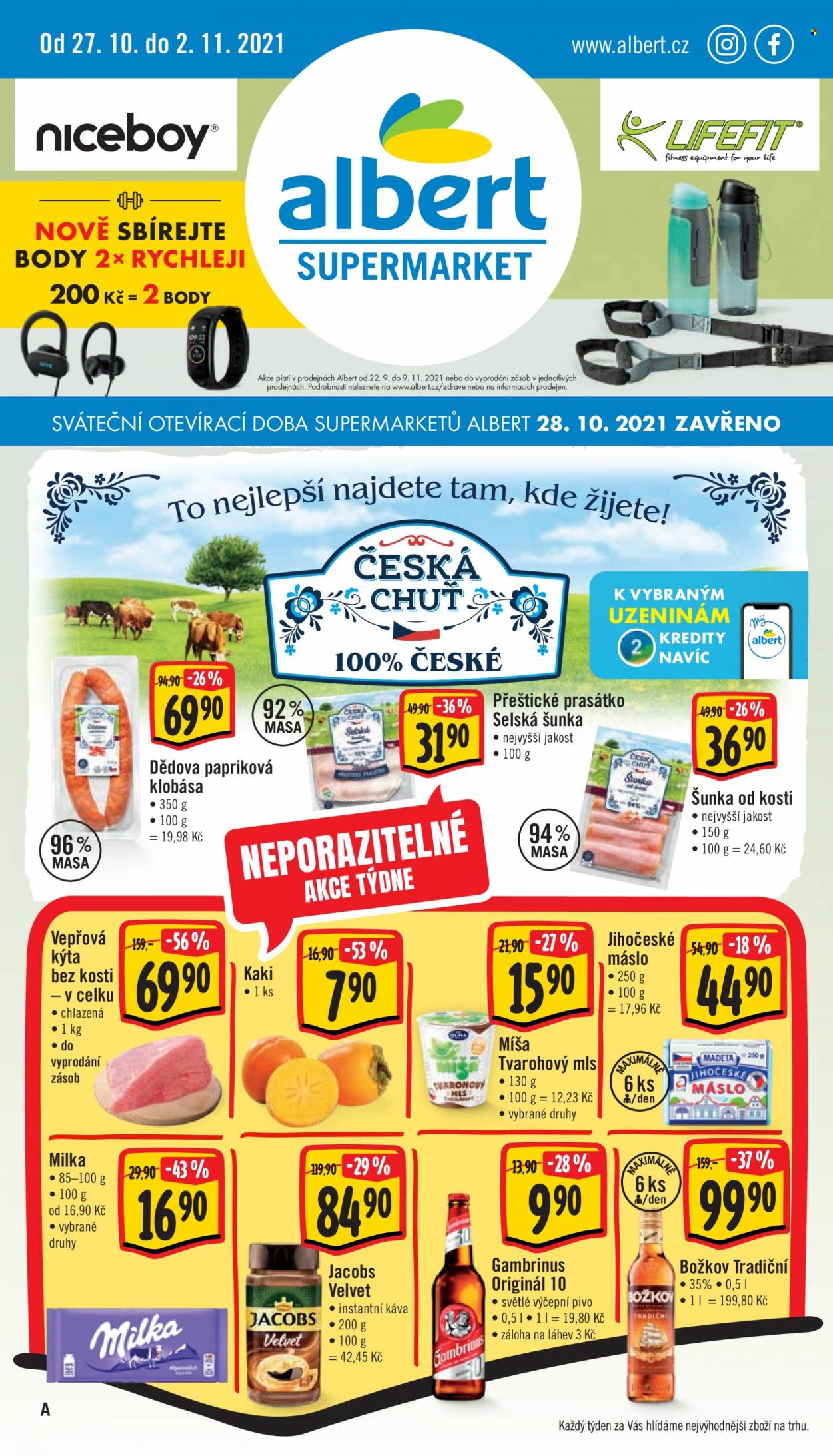 Leták Albert Supermarket - 27.10.2021 - 2.11.2021. Strana 1
