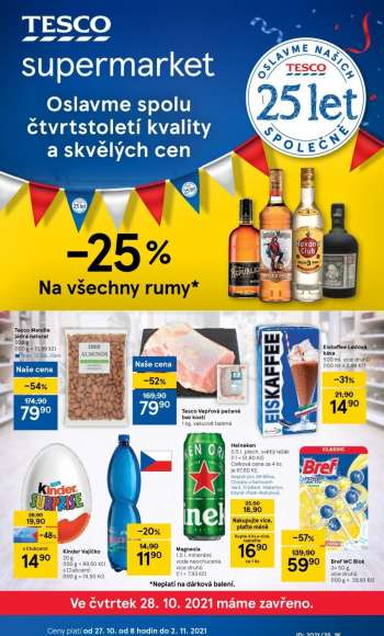Leták TESCO supermarket - 27.10.2021 - 2.11.2021.