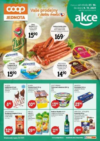 Leták coop JEDNOTA - 27.10.2021 - 9.11.2021.