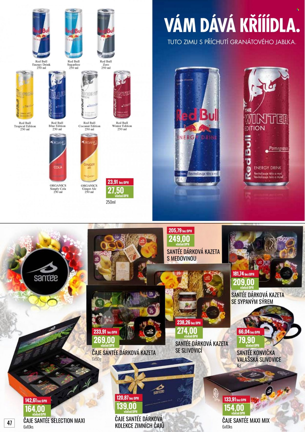 thumbnail - Leták Ratio - 1.11.2021 - 30.11.2021 - Produkty v akci - energetický nápoj, Red Bull, Ginger Ale, alkohol, čaj, slivovice. Strana 48.