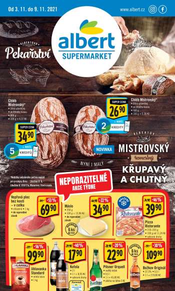Leták Albert Supermarket - 3.11.2021 - 9.11.2021.