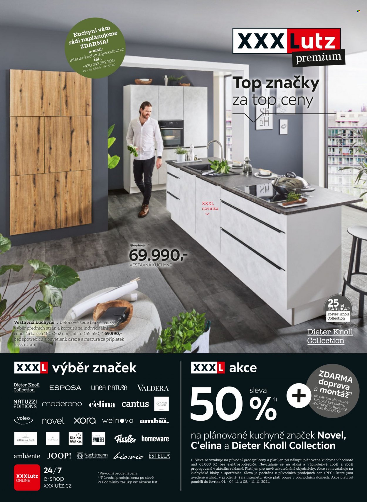 thumbnail - Leták XXXLutz - 1.11.2021 - 14.11.2021 - Produkty v akci - vestavná kuchyně. Strana 1.