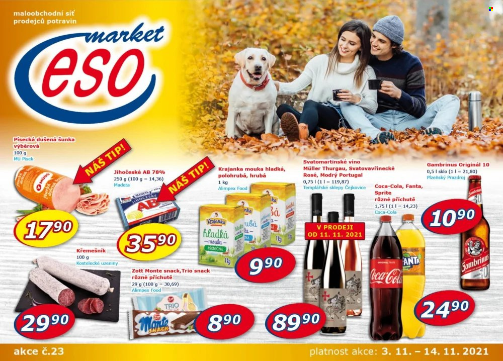 Leták ESO MARKET - 3.11.2021 - 14.11.2021. Strana 1
