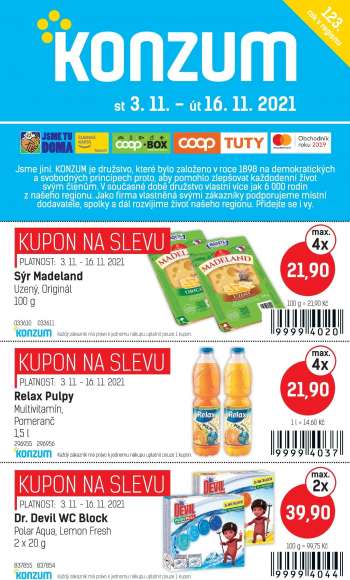 Leták Konzum - 3.11.2021 - 16.11.2021.