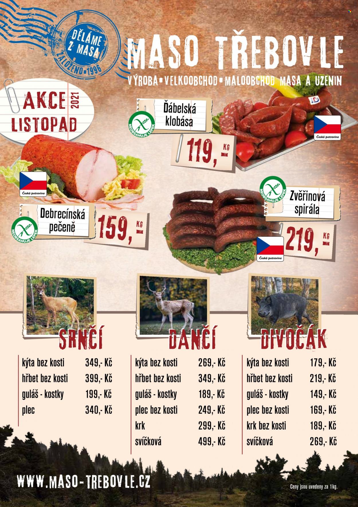 Leták Maso Třebovle - 1.11.2021 - 30.11.2021. Strana 1
