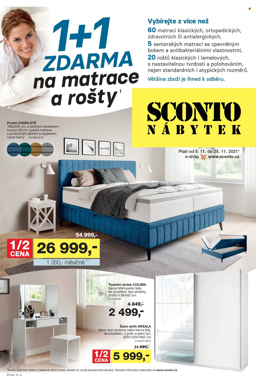 Leták SCONTO NÁBYTEK - 5.11.2021 - 25.11.2021. Strana 1