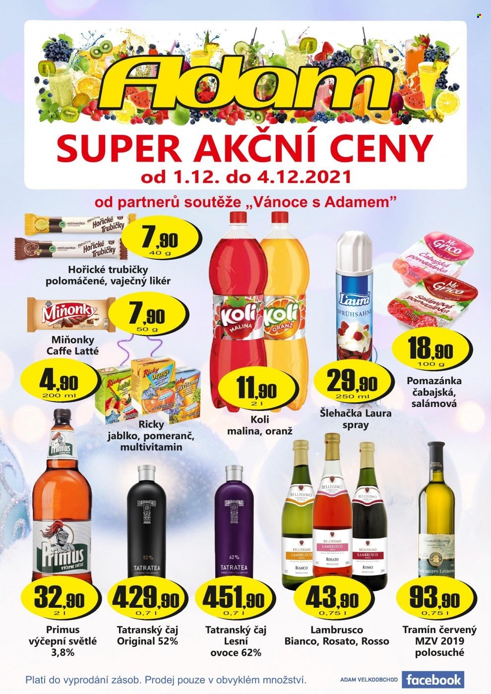 Leták Adam maloobchod - 1.12.2021 - 4.12.2021. Strana 1