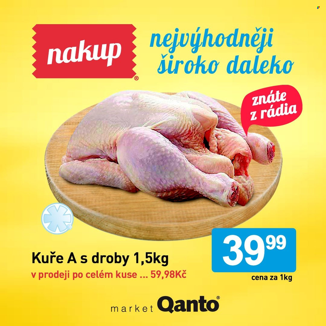 thumbnail - Leták Qanto market - 26.11.2021 - 28.11.2021 - Produkty v akci - kuře, kuřecí maso. Strana 1.