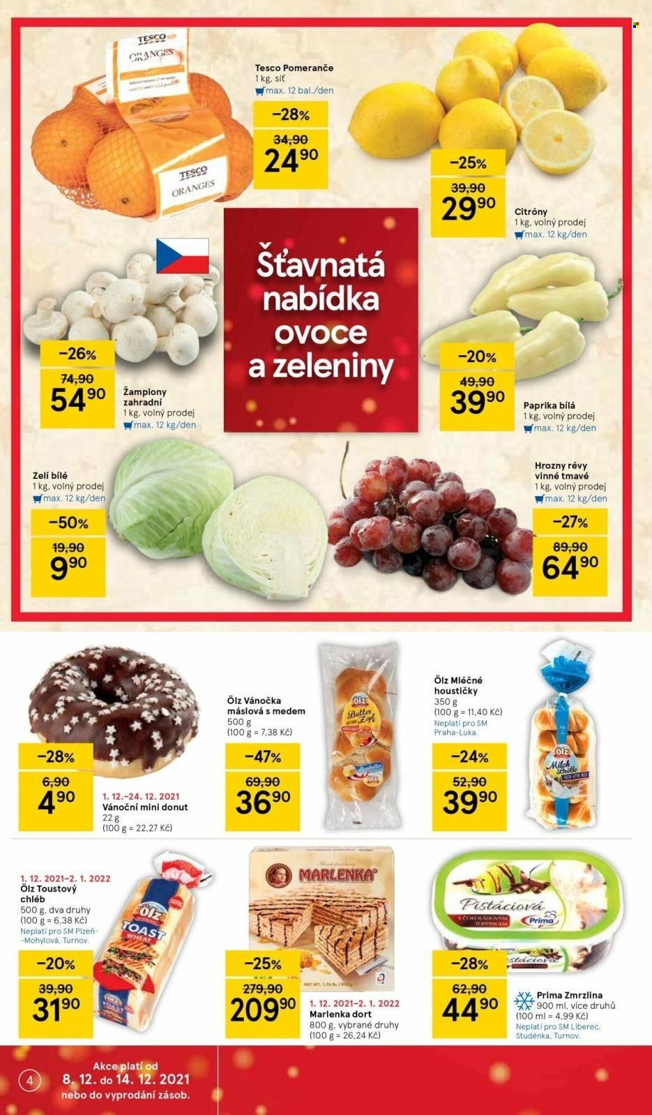 Leták TESCO supermarket - 8.12.2021 - 14.12.2021. Strana 4