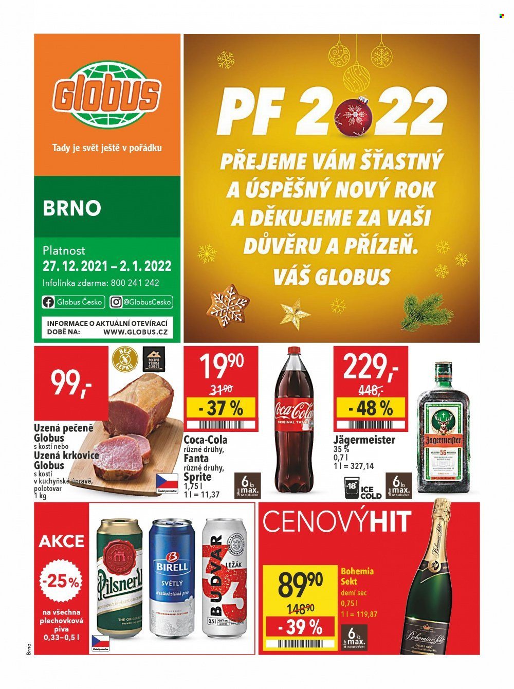 Leták Globus - 27.12.2021 - 2.1.2022. Strana 1