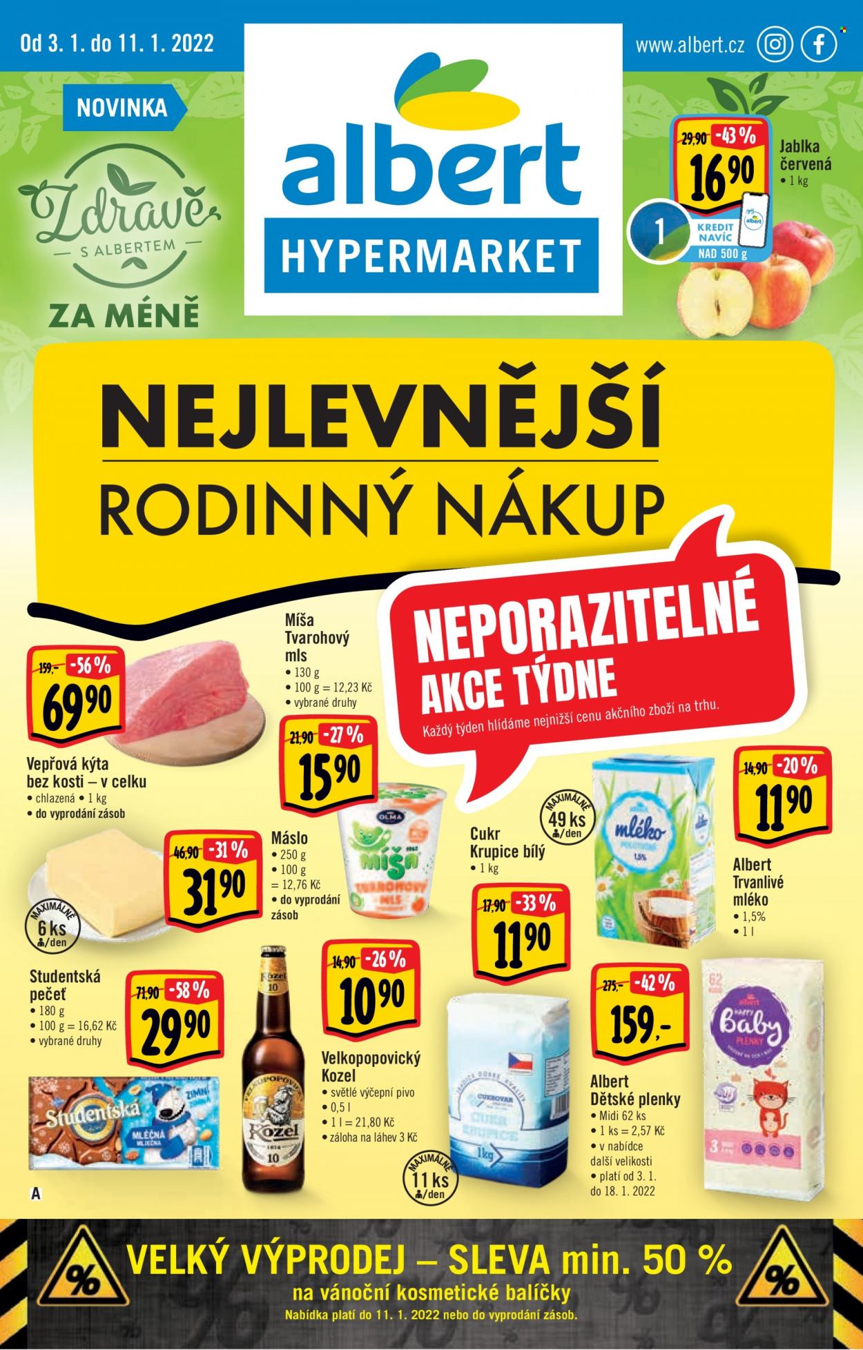 Leták Albert Hypermarket - 3.1.2022 - 11.1.2022. Strana 1