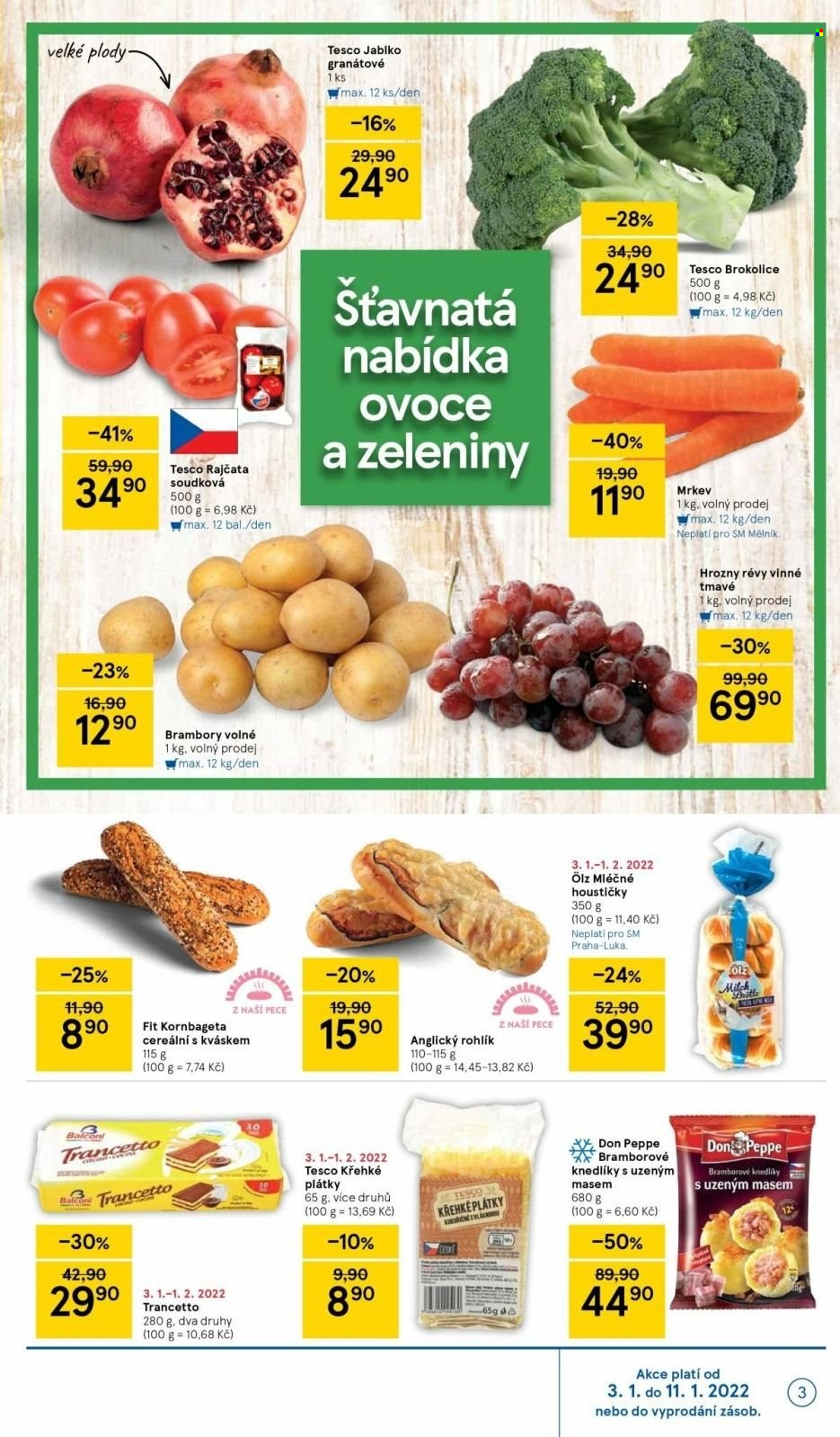 Leták TESCO supermarket - 3.1.2022 - 11.1.2022. Strana 3
