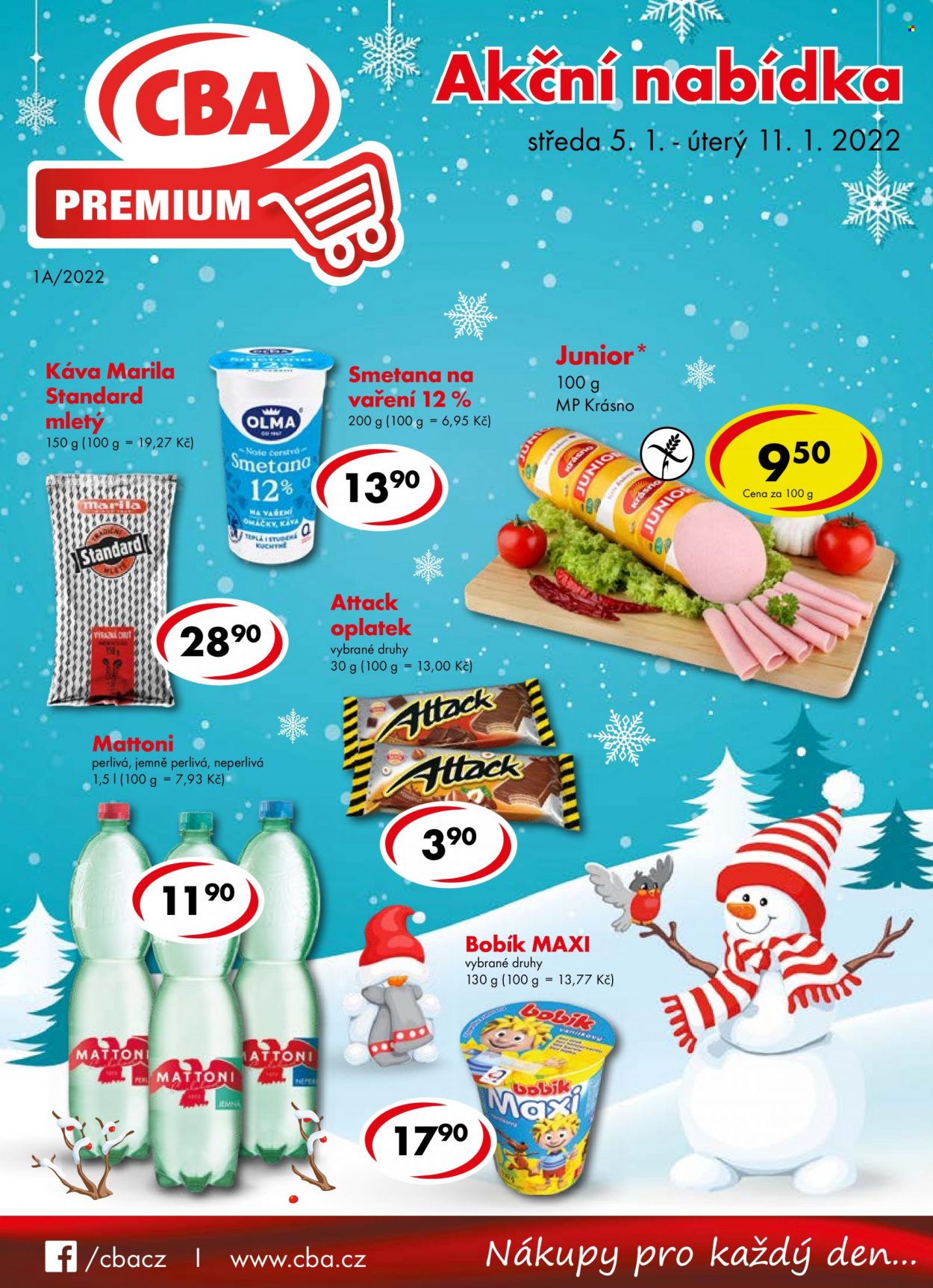 Leták CBA Premium - 5.1.2022 - 11.1.2022. Strana 1