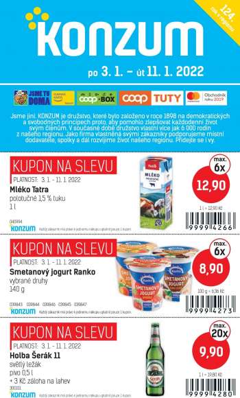 Leták Konzum - 3.1.2022 - 11.1.2022.
