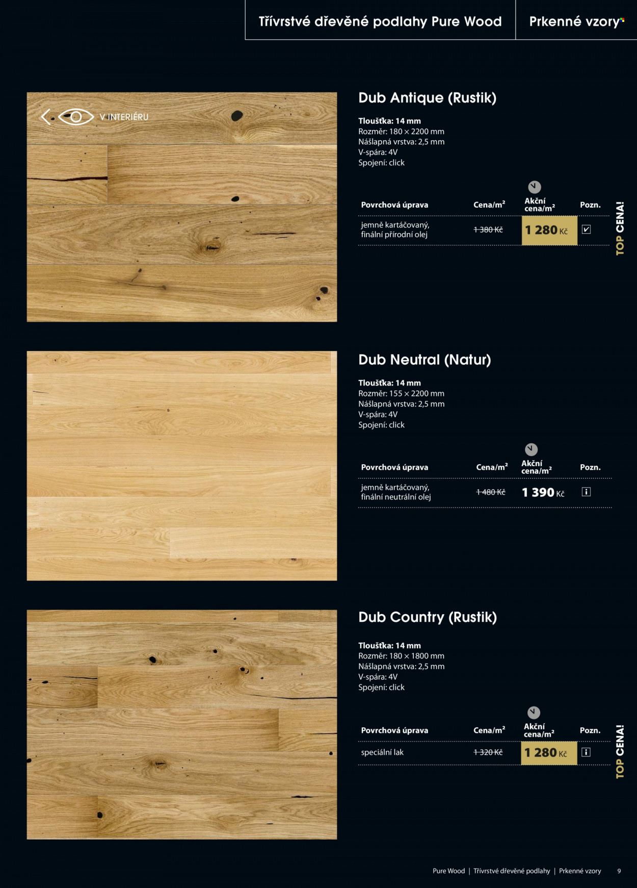 thumbnail - Leták Floor Forever - 1.1.2022 - 31.12.2022 - Produkty v akci - podlaha, dřevěná podlaha. Strana 9.