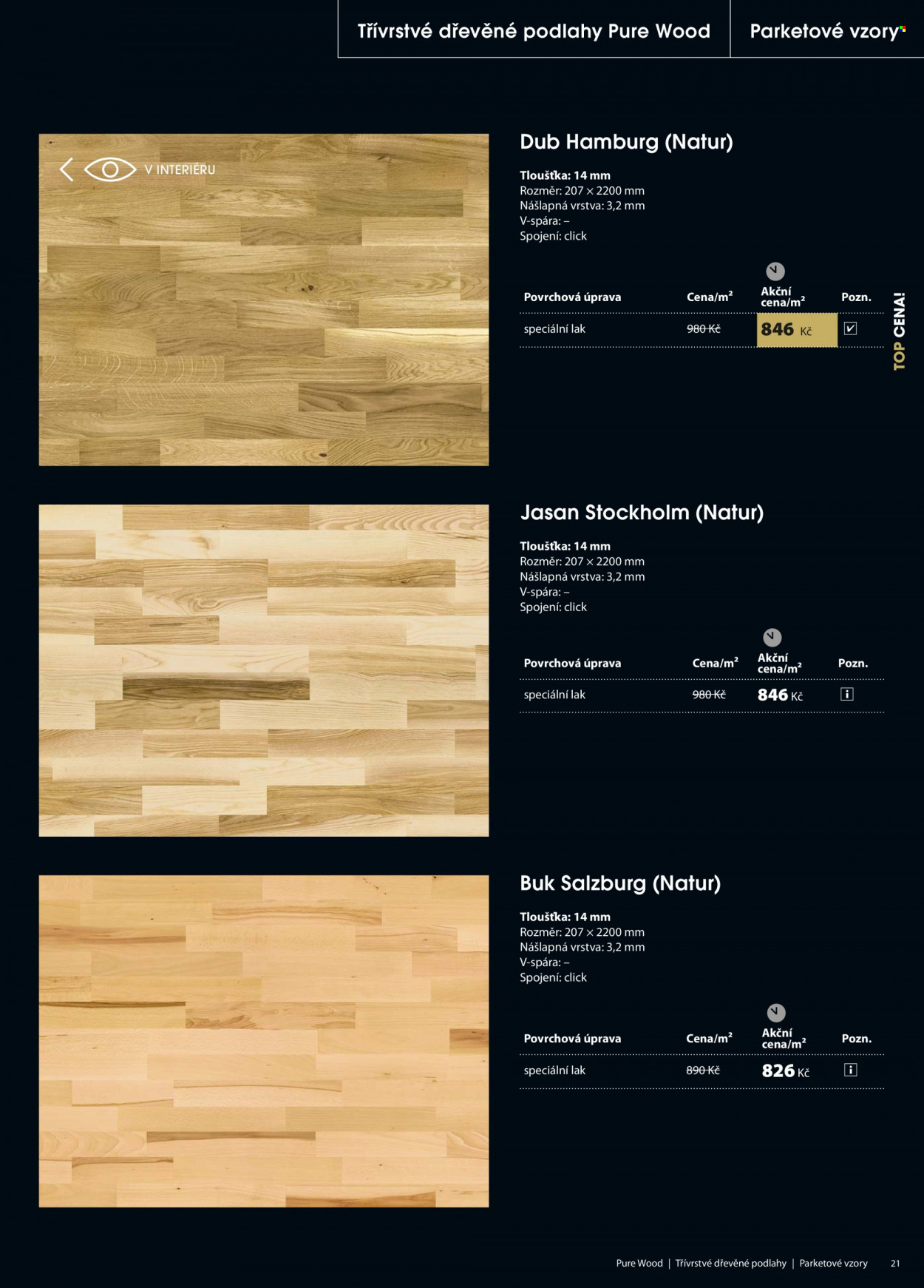 thumbnail - Leták Floor Forever - 1.1.2022 - 31.12.2022 - Produkty v akci - podlaha, dřevěná podlaha. Strana 21.