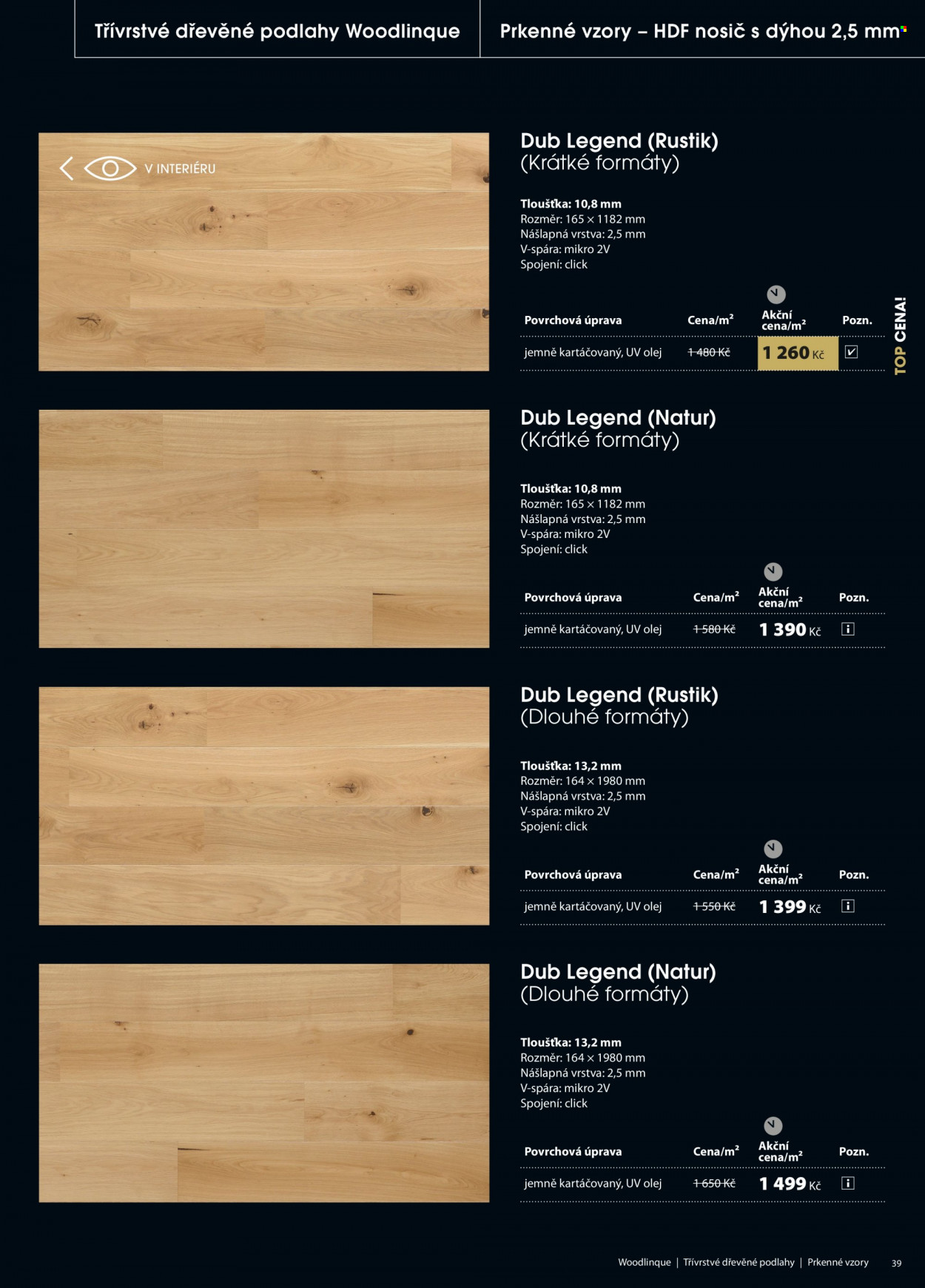 thumbnail - Leták Floor Forever - 1.1.2022 - 31.12.2022 - Produkty v akci - podlaha, dřevěná podlaha. Strana 39.
