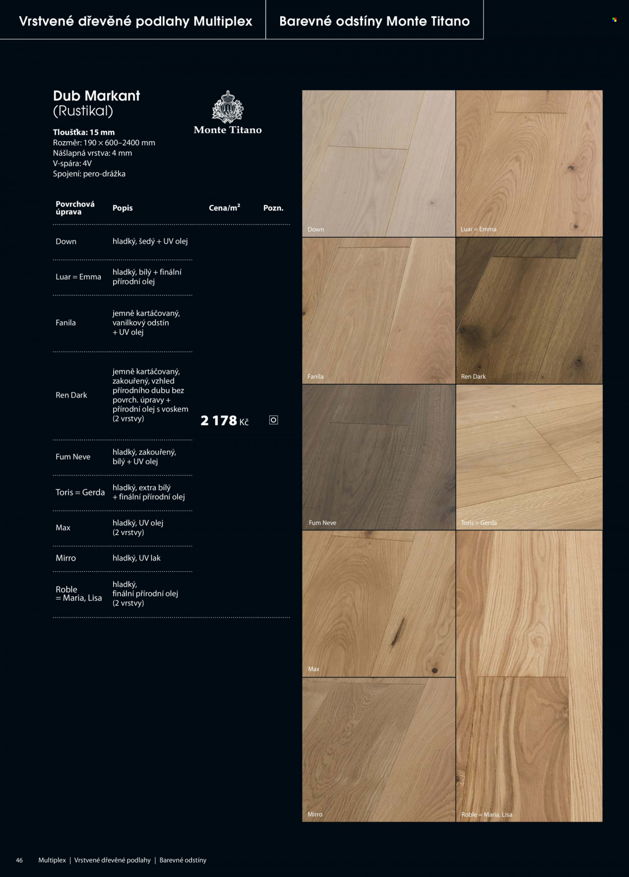 thumbnail - Leták Floor Forever - 1.1.2022 - 31.12.2022 - Produkty v akci - podlaha, dřevěná podlaha. Strana 46.