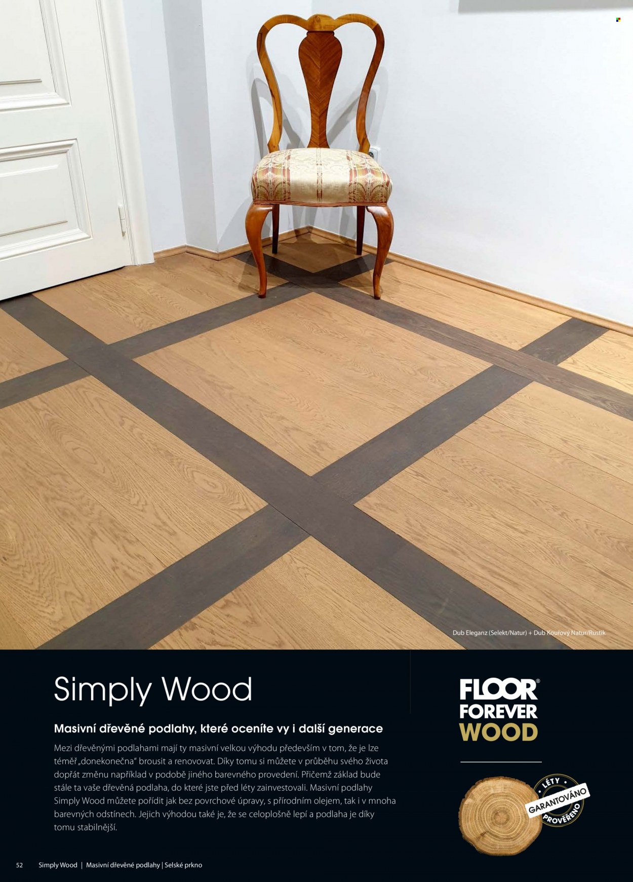 thumbnail - Leták Floor Forever - 1.1.2022 - 31.12.2022 - Produkty v akci - podlaha, dřevěná podlaha. Strana 52.