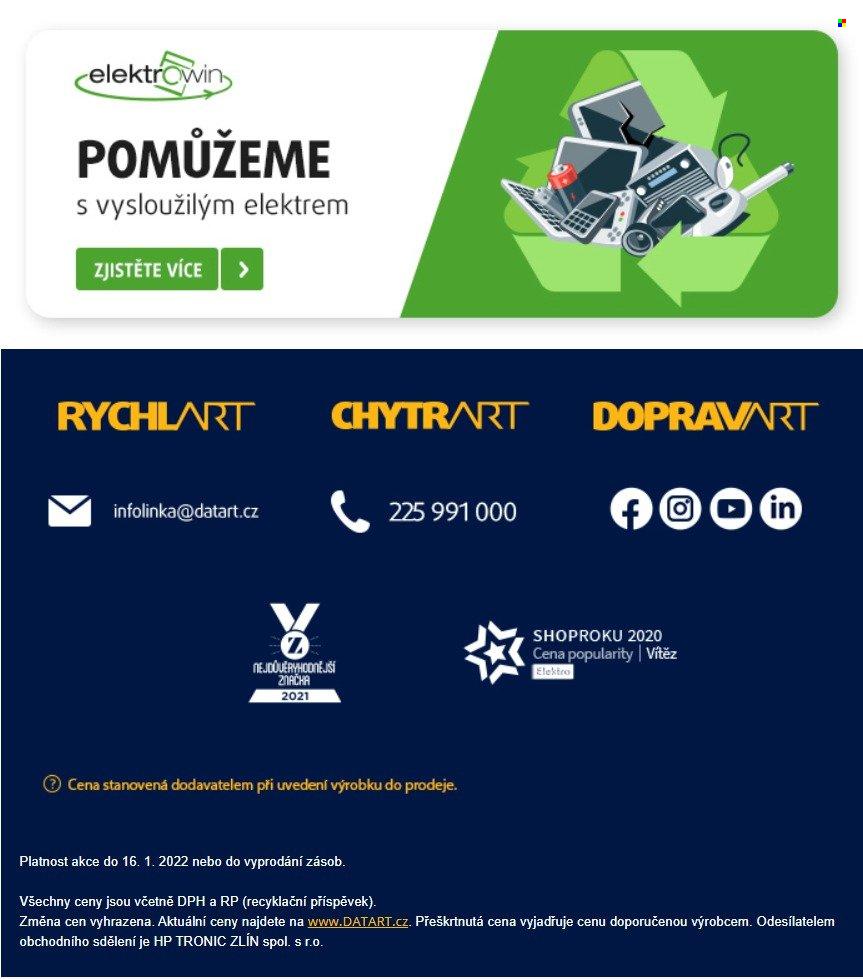 Leták DATART - 10.1.2022 - 16.1.2022. Strana 4