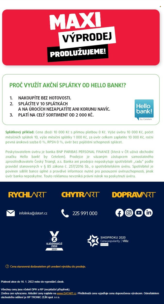 Leták DATART - 14.1.2022 - 16.1.2022. Strana 3