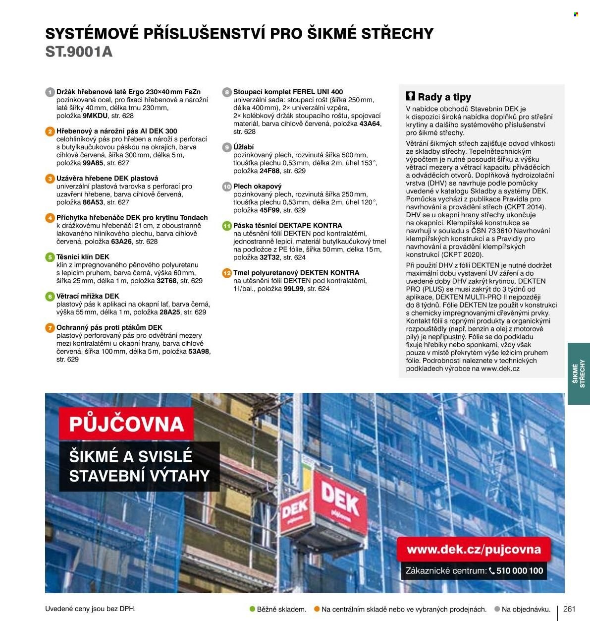 Leták DEK. Strana 260