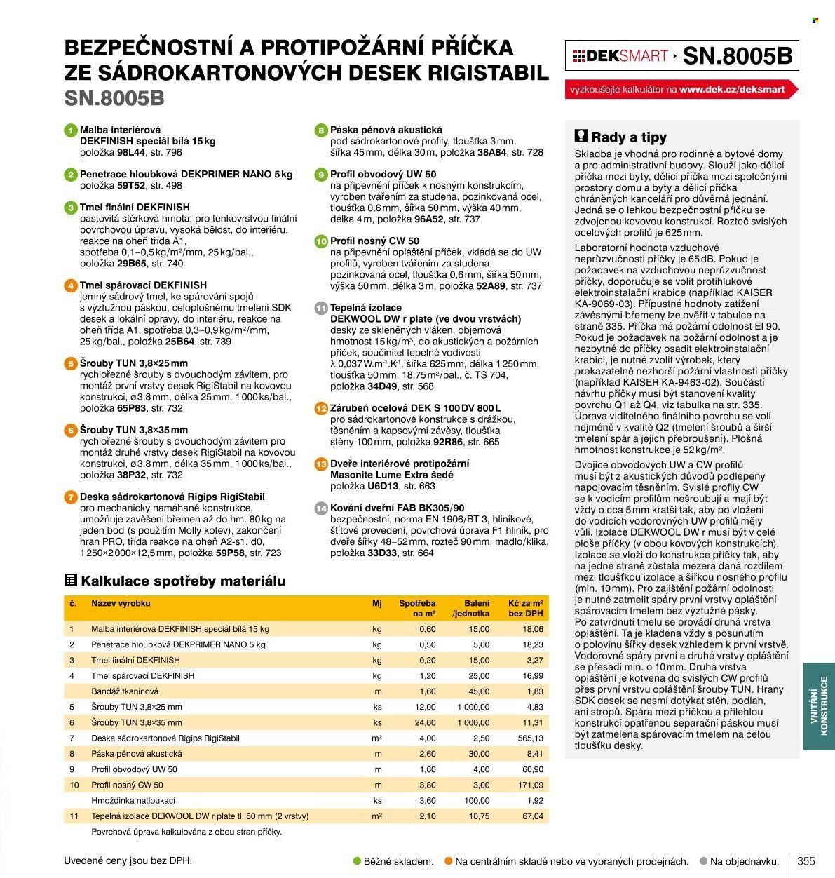 Leták DEK. Strana 353