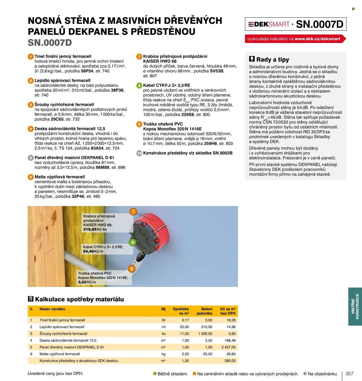 Leták DEK. Strana 355