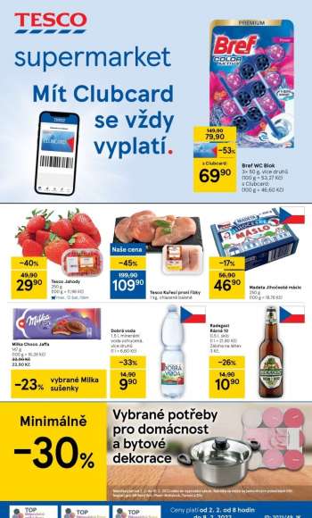 Leták TESCO supermarket - 2.2.2022 - 8.2.2022.