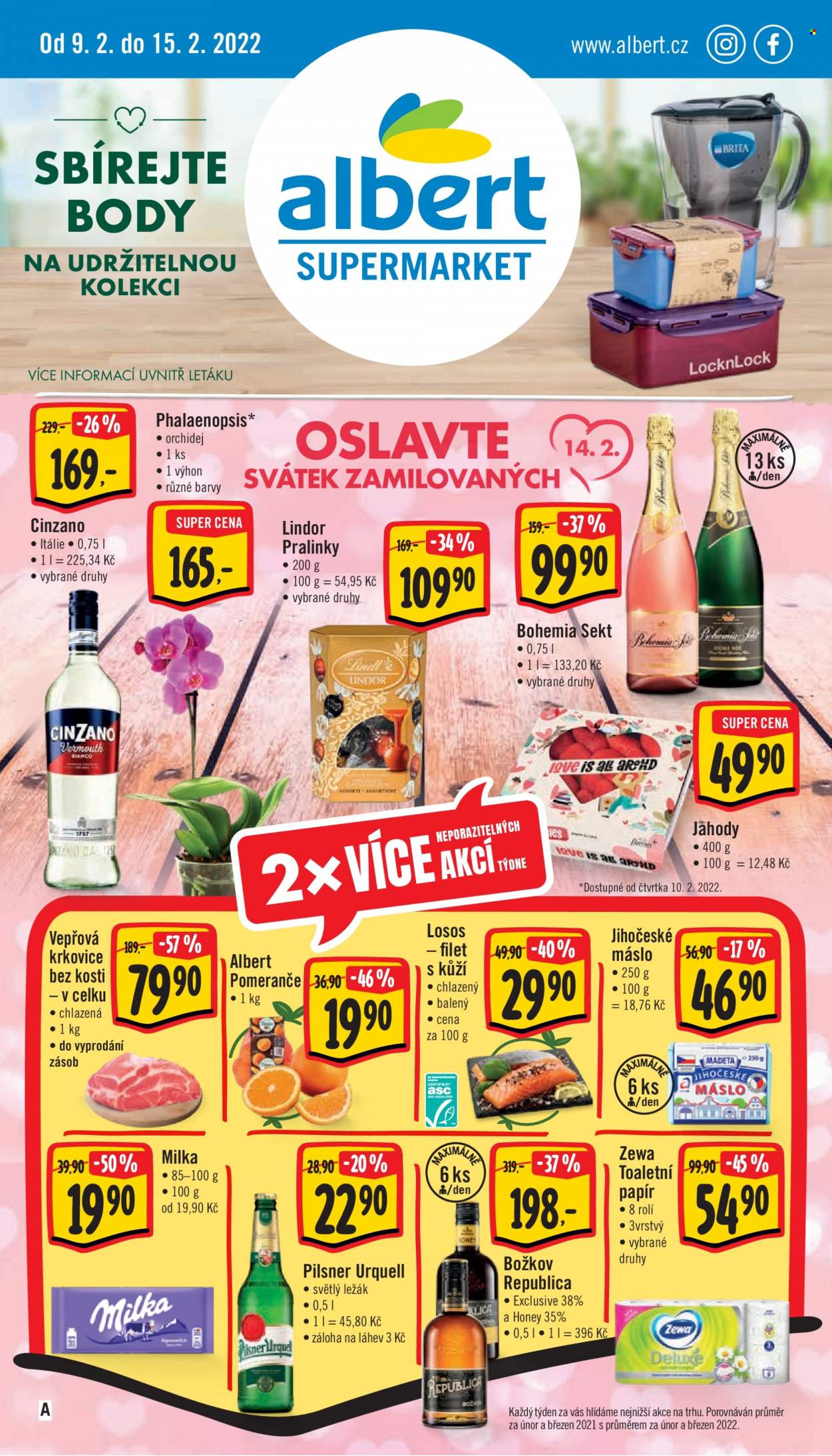Leták Albert Supermarket - 9.2.2022 - 15.2.2022. Strana 1