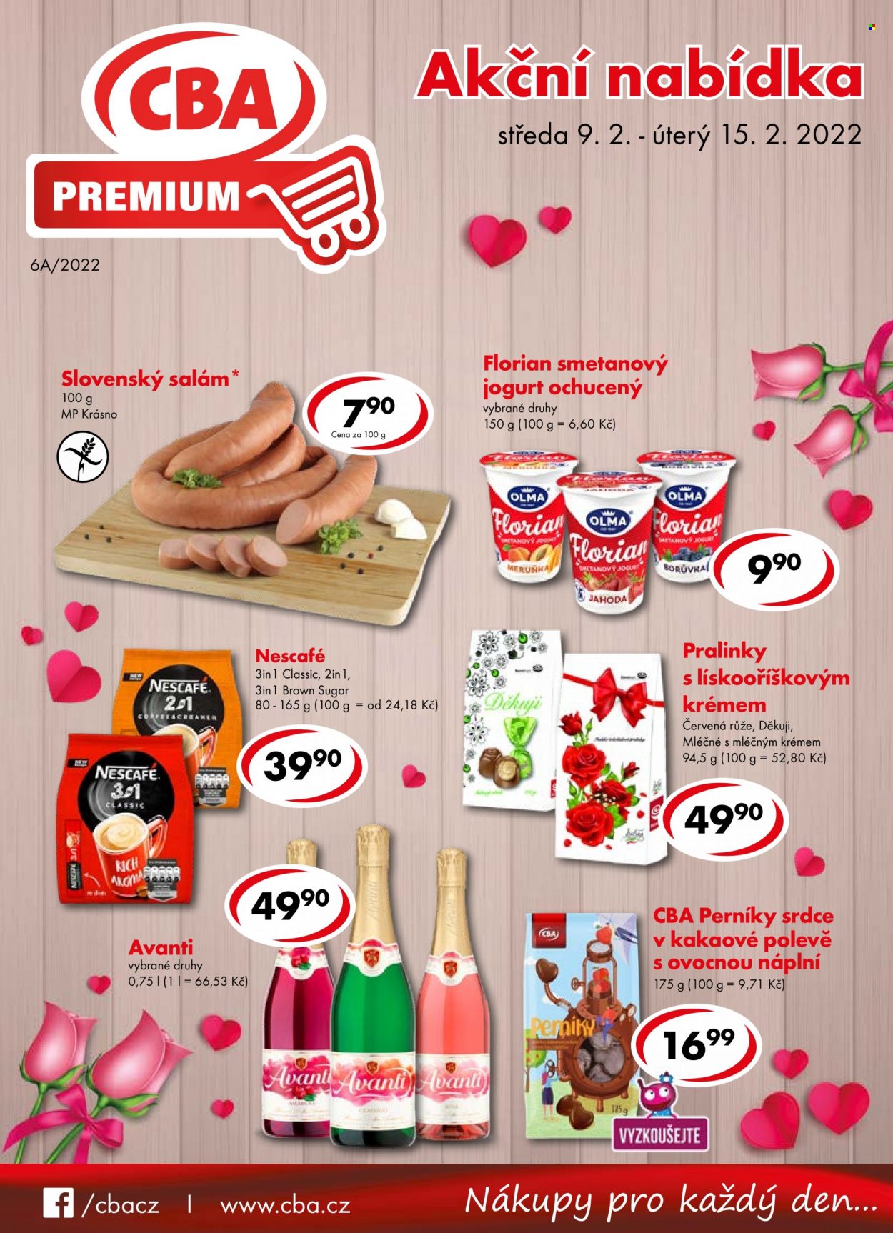 Leták CBA Premium - 9.2.2022 - 15.2.2022. Strana 1