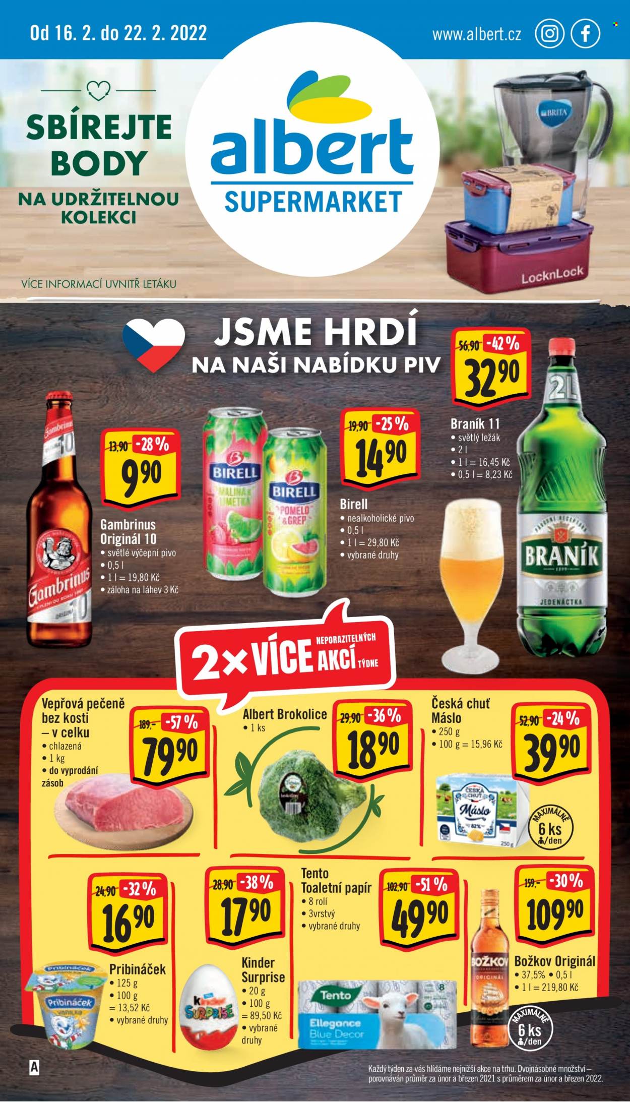 Leták Albert Supermarket - 16.2.2022 - 22.2.2022. Strana 1