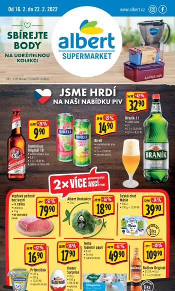 Leták Albert Supermarket - 16.2.2022 - 22.2.2022.
