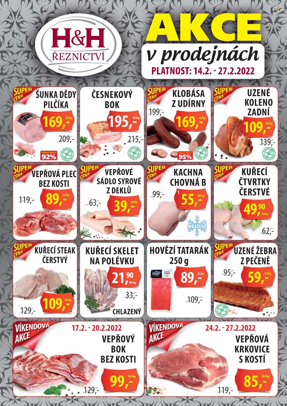 Leták Řeznictví H&H - 14.2.2022 - 27.2.2022. Strana 1