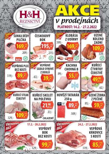 Leták Řeznictví H&H - 14.2.2022 - 27.2.2022.