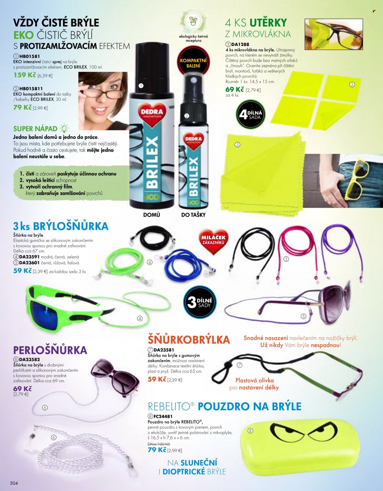 thumbnail - Leták Dedra - 18.2.2022 - 20.5.2022 - Produkty v akci - čistící prostředek, gumička, guma, utěrka, taška, dioptrické brýle, pouzdro na brýle. Strana 4.
