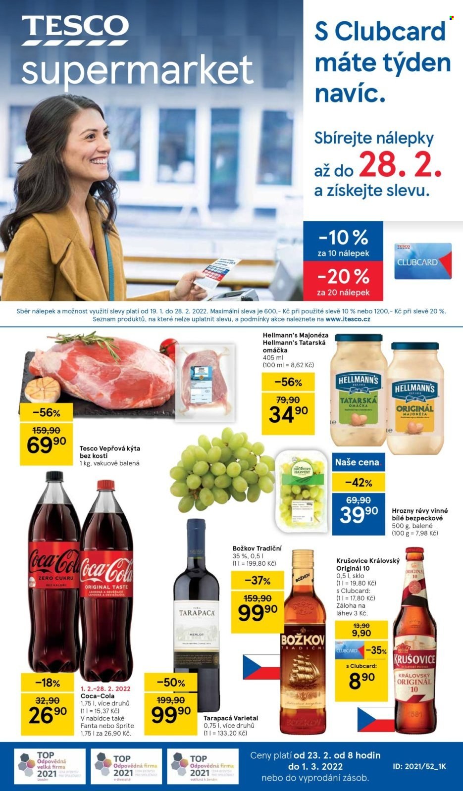Leták TESCO supermarket - 23.2.2022 - 1.3.2022. Strana 1