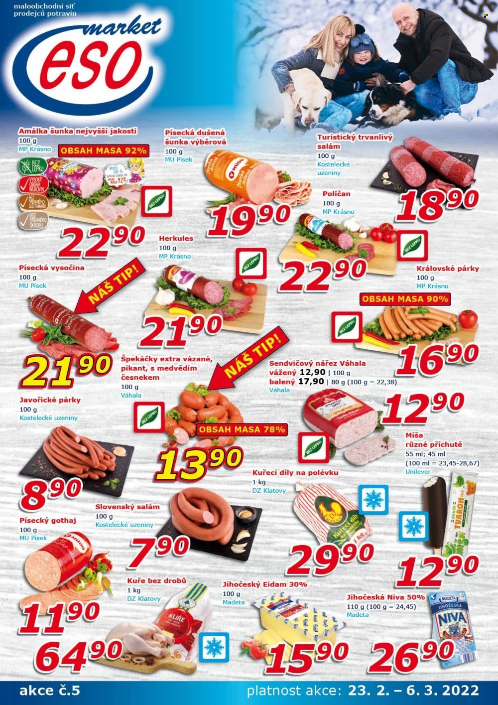 Leták ESO MARKET - 23.2.2022 - 6.3.2022. Strana 1