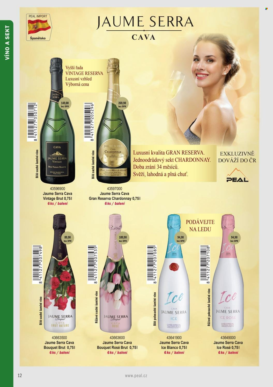 thumbnail - Leták PEAL - Produkty v akci - alkohol, bílé víno, sekt, Chardonnay, Cava Brut, šumivé víno, Brut. Strana 2.