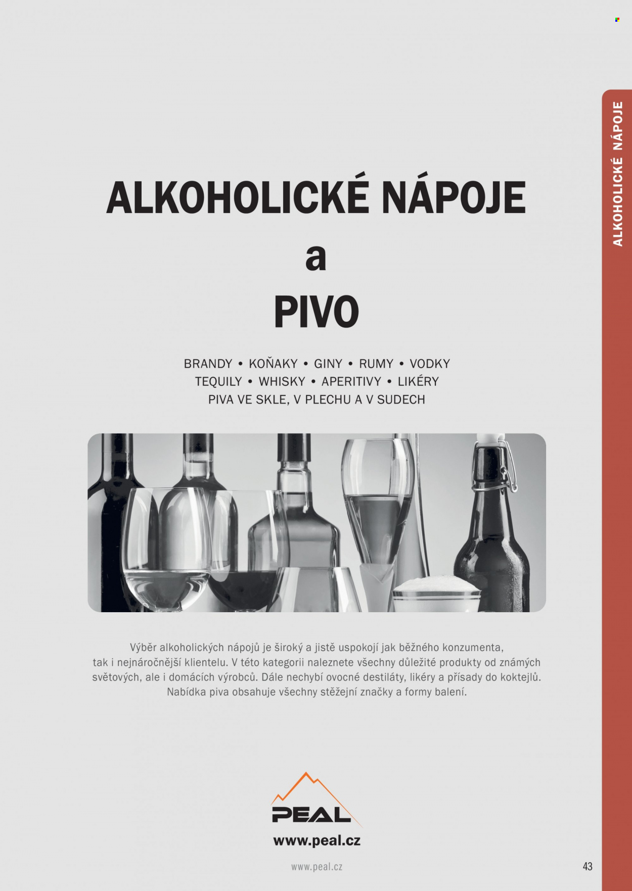 thumbnail - Leták PEAL - Produkty v akci - pivo, alkohol, whisky, brandy. Strana 1.