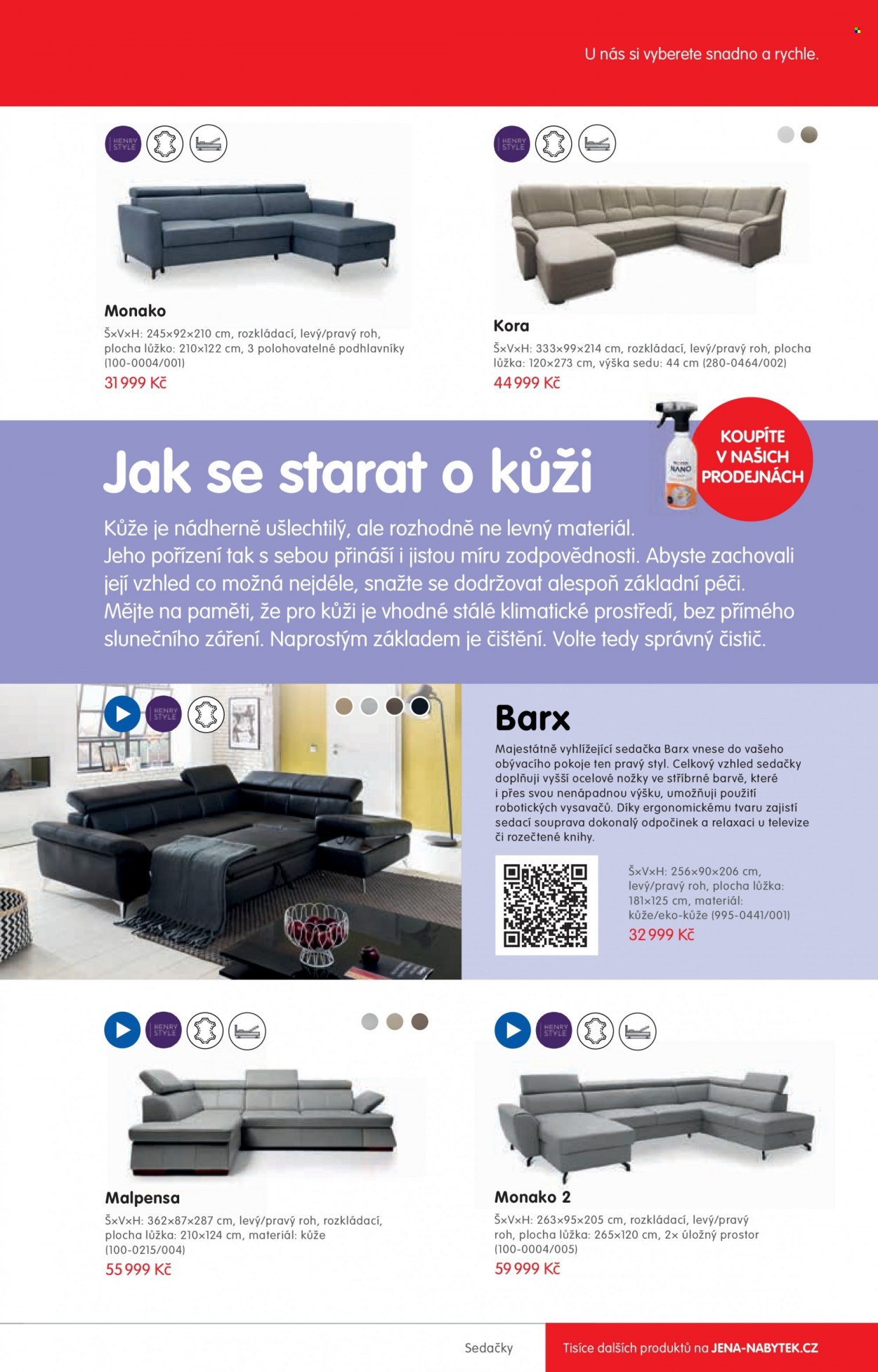 thumbnail - Leták JENA nábytek - 1.3.2022 - 30.9.2022 - Produkty v akci - sedací souprava, sedačka. Strana 13.