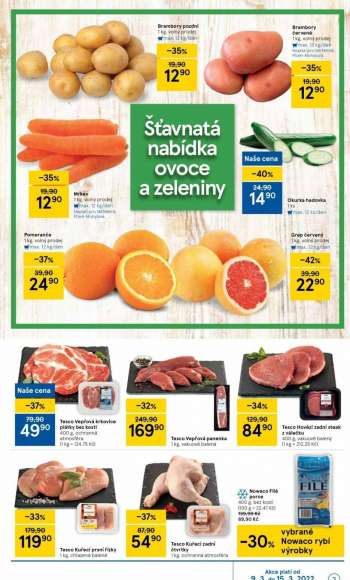 Leták TESCO supermarket - 9.3.2022 - 15.3.2022.